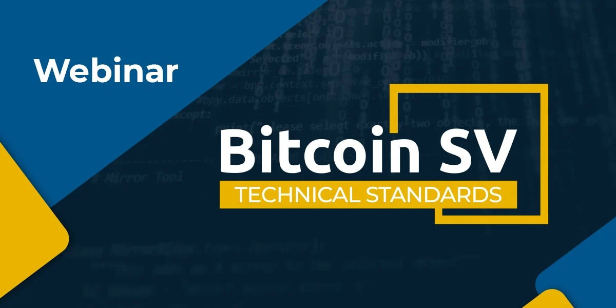 Webinar Bitcoin SV technical standards logo in rectangular shape